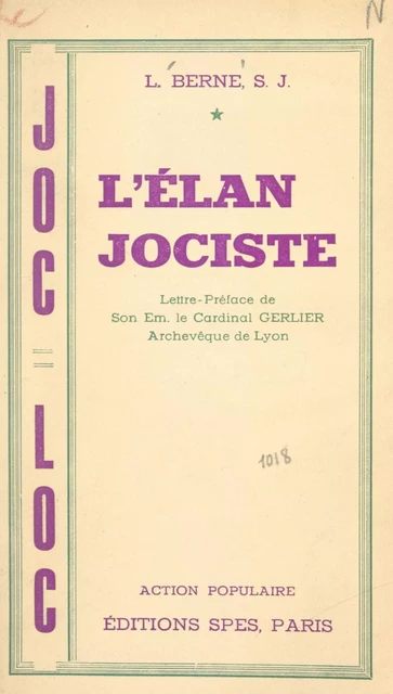 L'élan jociste - Louis Berne - FeniXX réédition numérique