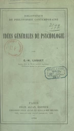 Idées générales de psychologie