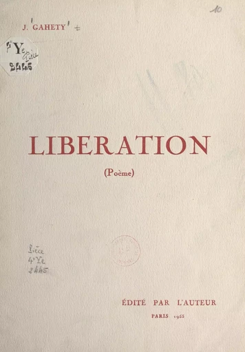 Libération - Jean Gahety - FeniXX réédition numérique