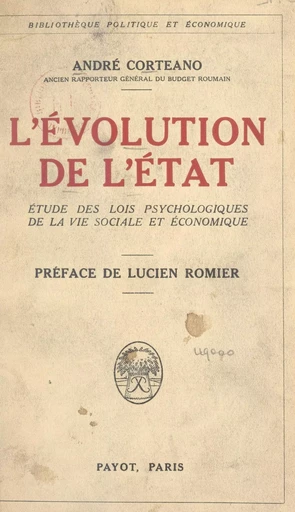 L'évolution de l'État - André Corteano - FeniXX réédition numérique