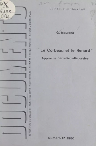 Le corbeau et le renard - Georges Maurand - FeniXX réédition numérique