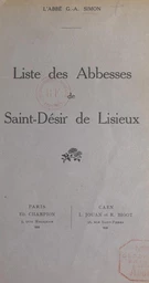 Liste des abbesses de Saint-Désir de Lisieux