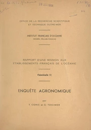 Rapport d'une mission aux établissements français de l'Océanie (2). Enquête agronomique