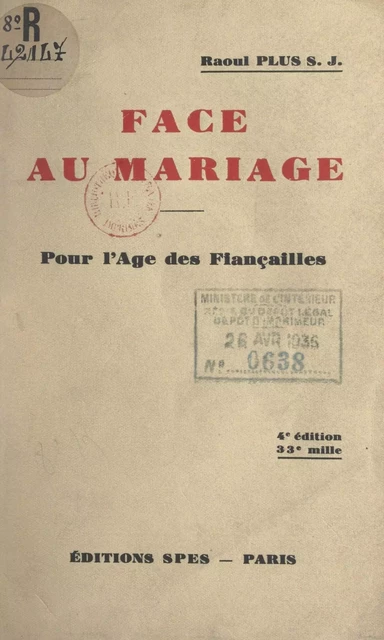 Face au mariage - Raoul Plus - FeniXX réédition numérique