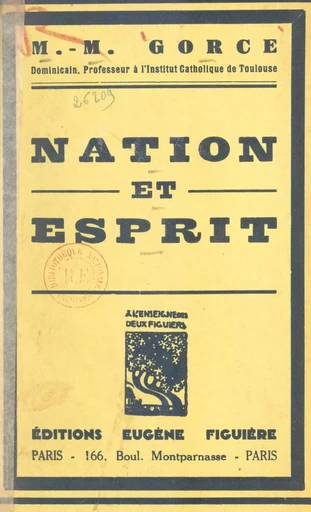 Nation et esprit - Maxime-M. Gorce - FeniXX réédition numérique