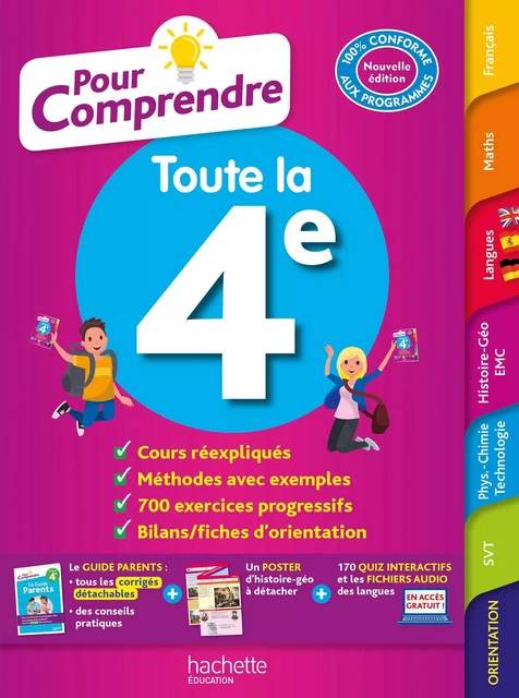 Pour Comprendre Toutes Les Matières 4E - Isabelle de Lisle, Fabienne Ottevaere, René Rieu, Pierre Curel, Paul Fauvergue, André Sarnette, André Michoux, Oscar Torrès, Ulrike Jacqueroud, Laurent Bonnet, Sébastien Dessaint - Hachette Éducation