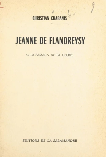 Jeanne de Flandreysy - Christian Chabanis - FeniXX réédition numérique