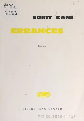 Errances - Sorit Kami - FeniXX réédition numérique