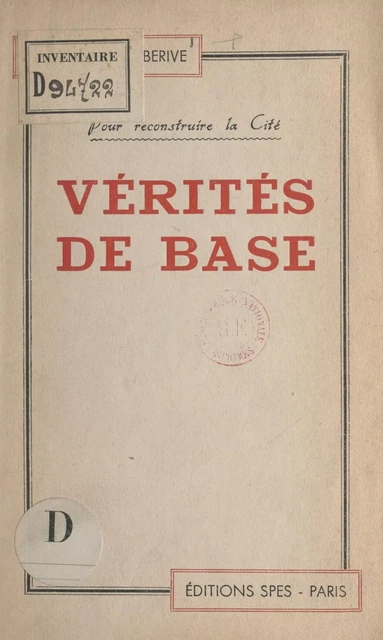 Vérités de base - Jean de Courberive - FeniXX réédition numérique