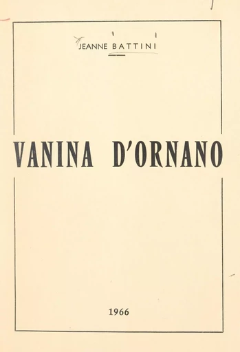 Vanina d'Ornano - Jeanne Battini - FeniXX réédition numérique