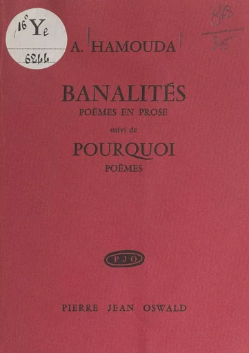 Banalités - Ali Hamouda - FeniXX réédition numérique