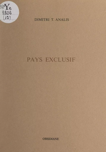 Pays exclusif - Dimitri T. Analis - FeniXX réédition numérique