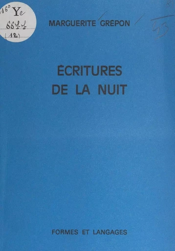 Écritures de la nuit - Marguerite Grépon - FeniXX réédition numérique