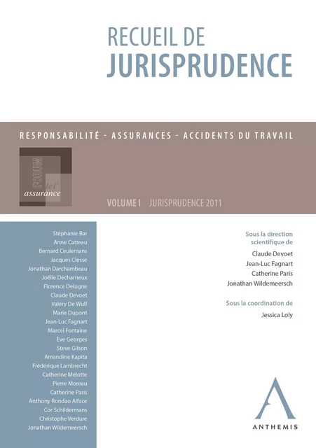 Recueil de jurisprudence - Claude Devoet (sous la direction de), Jean-Luc Fagnart (sous la direction de), Jessica Loly (sous la coordination de) - Anthemis