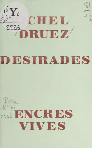 Désirades - Michel Druez - FeniXX réédition numérique