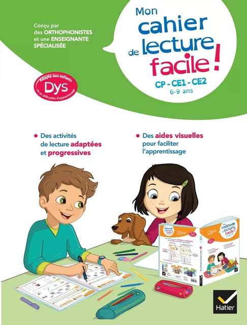 Mon cahier de lecture facile ! adapté aux enfants DYS ou en difficulté d'apprentissage CP-CE1-CE2 - Evelyne Barge, Thomas Tessier - Hatier