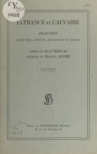 La France au Calvaire - Marcel Dupré, René Herval - FeniXX réédition numérique