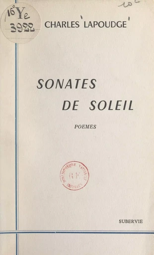 Sonates de soleil - Charles Lapoudge - FeniXX réédition numérique