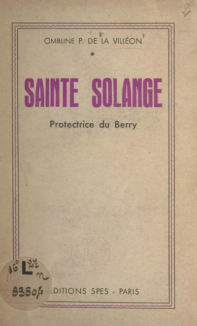 Sainte Solange - Ombline de La Villéon - FeniXX réédition numérique