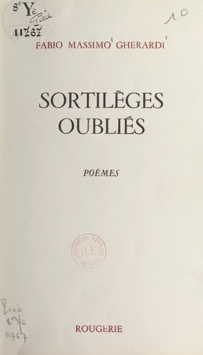 Sortilèges oubliés - Fabio Massimo Gherardi - FeniXX réédition numérique