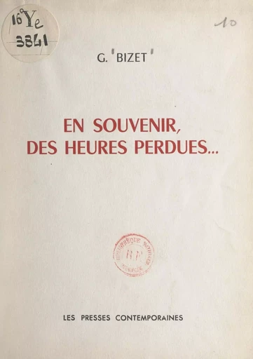 En souvenir, des heures perdues... - G. Bizet - FeniXX réédition numérique