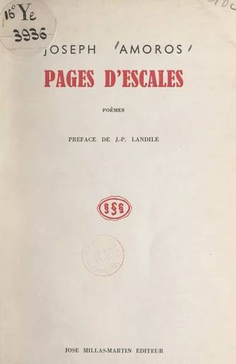 Pages d'escales - Joseph Amoros - FeniXX réédition numérique