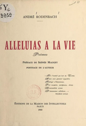 Alleluias à la vie - André Rodenbach - FeniXX réédition numérique