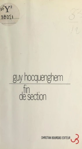 Fin de section - Guy Hocquenghem - FeniXX réédition numérique