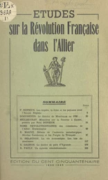 Études sur la Révolution française dans l'Allier