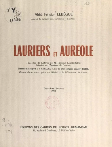 Lauriers et auréoles - Félicien Lebègue - FeniXX réédition numérique