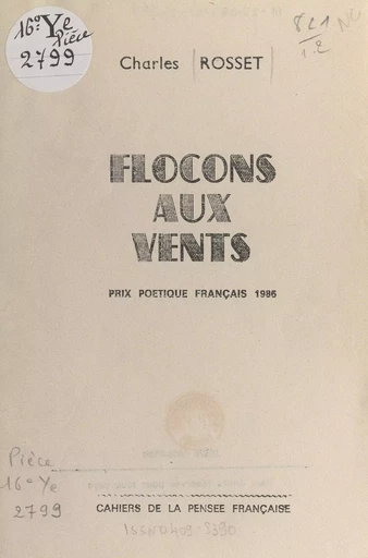 Flocons aux vents - Charles Rosset - FeniXX réédition numérique