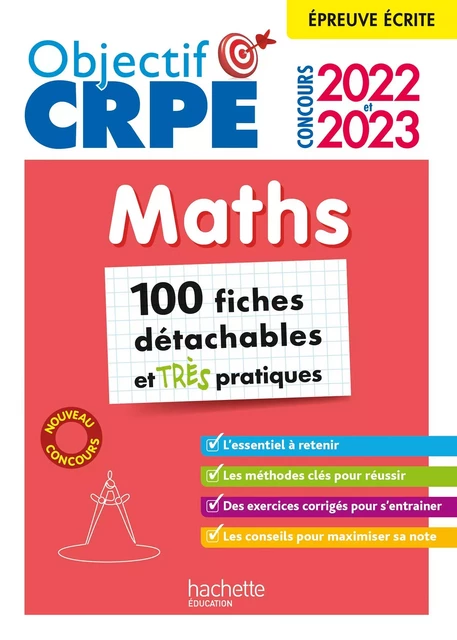 Objectif CRPE 2022/2023 Mes fiches détachables - Maths, épreuve écrite d'admissibilité (Ebook PDF) - Laure Voirin-Bremont, Olivier Véziant - Hachette Éducation