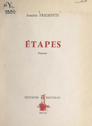 Étapes - Josette Frigiotti - FeniXX réédition numérique