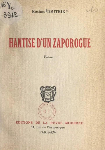 Hantise d'un Zaporogue - Kosimo Dmitrik - FeniXX réédition numérique