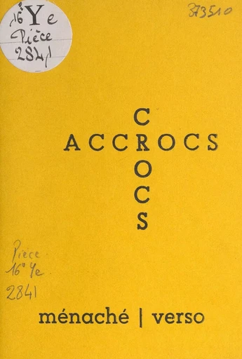 Crocs-accrocs -  Ménaché - FeniXX réédition numérique