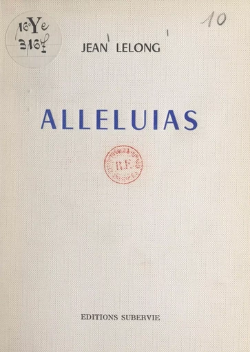 Alleluias - Jean Lelong - FeniXX réédition numérique