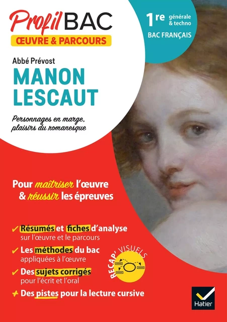 Profil - Abbé Prévost, Manon Lescaut (oeuvre au programme Bac de français 2025) - Sophie Saulnier - Hatier