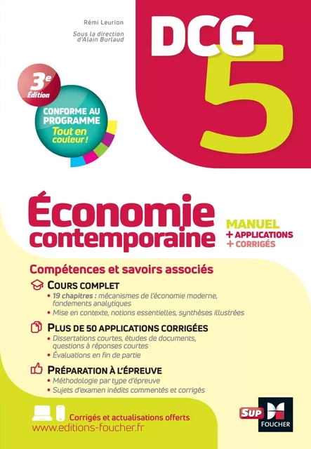 DCG 5 - Economie contemporaine - Manuel et applications - Rémi Leurion, Alain Burlaud - Foucher