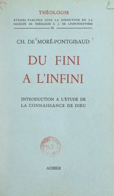 Du fini à l'infini - Charles de Moré-Pontgibaud - FeniXX réédition numérique