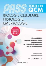 PASS Tout en QCM  - Biologie cellulaire, Histologie, Embryologie - 5e éd.