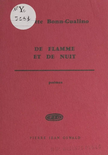 De flamme et de nuit - Annette Bonn-Gualino - FeniXX réédition numérique