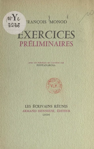 Exercices préliminaires - François Monod - FeniXX réédition numérique