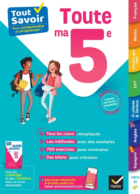 Tout savoir 5e - Tout en un - Pascal Bihouée, Corinne Touati, Patrick Vermeulen, Marjorie Champetier, Daniel Dupuis, Maricel Fernandez-Theyras, Moussa Gory, Guillaume Joubert, Guillaume d'Hoop, Laurence Lamarche, Victoire Merlin - Hatier