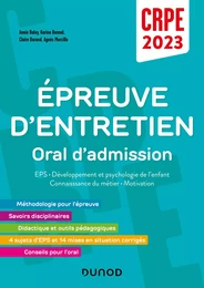 Concours Professeur des écoles - Épreuve d'entretien - Oral / admission CRPE 2023