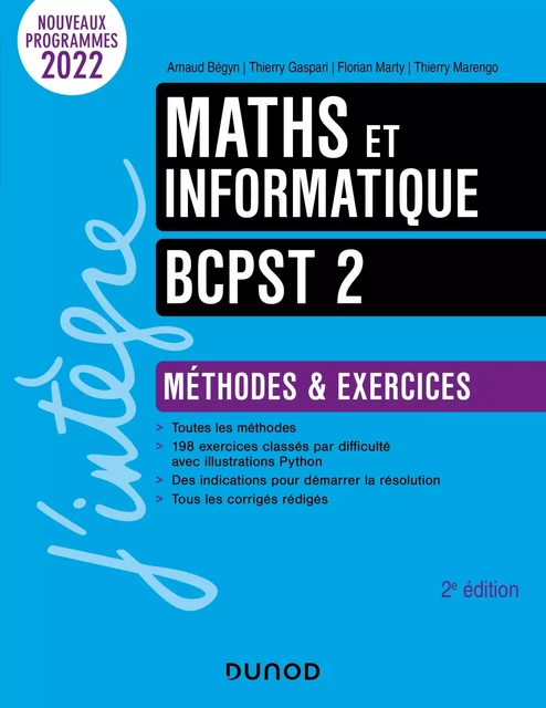 Maths et informatique BCPST 2 - 5e éd. - Arnaud Bégyn, Thierry Gaspari, Thierry Marengo, Florian Marty - Dunod