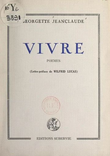 Vivre - Georgette Jeanclaude - FeniXX réédition numérique