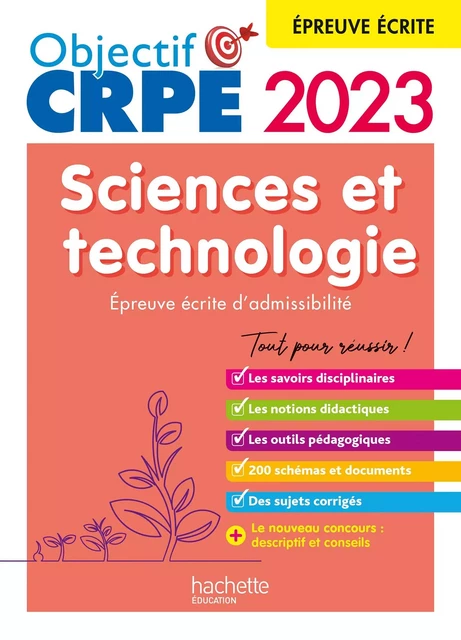 Objectif CRPE 2023 - Sciences et technologie - épreuve écrite d'admissibilité (Ebook PDF) - Soria Hamdani-Bennour, Yvonne Orsini, Philippe Savina - Hachette Éducation