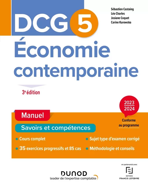 DCG 5 - Economie contemporaine - Manuel - Sébastien Castaing, Léo Charles, Josiane Coquet, Carine Kurowska - Dunod