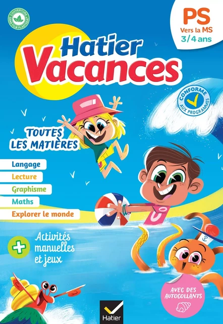 Hatier vacances - Cahier de vacances 2024 de la PS vers la MS 3/4 ans - Eliane Spampinato, Cyril Hahn - Hatier