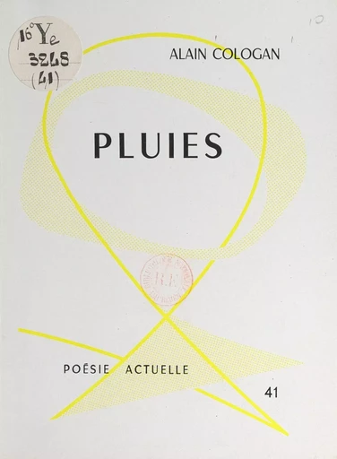 Pluies - Alain Cologan - FeniXX réédition numérique